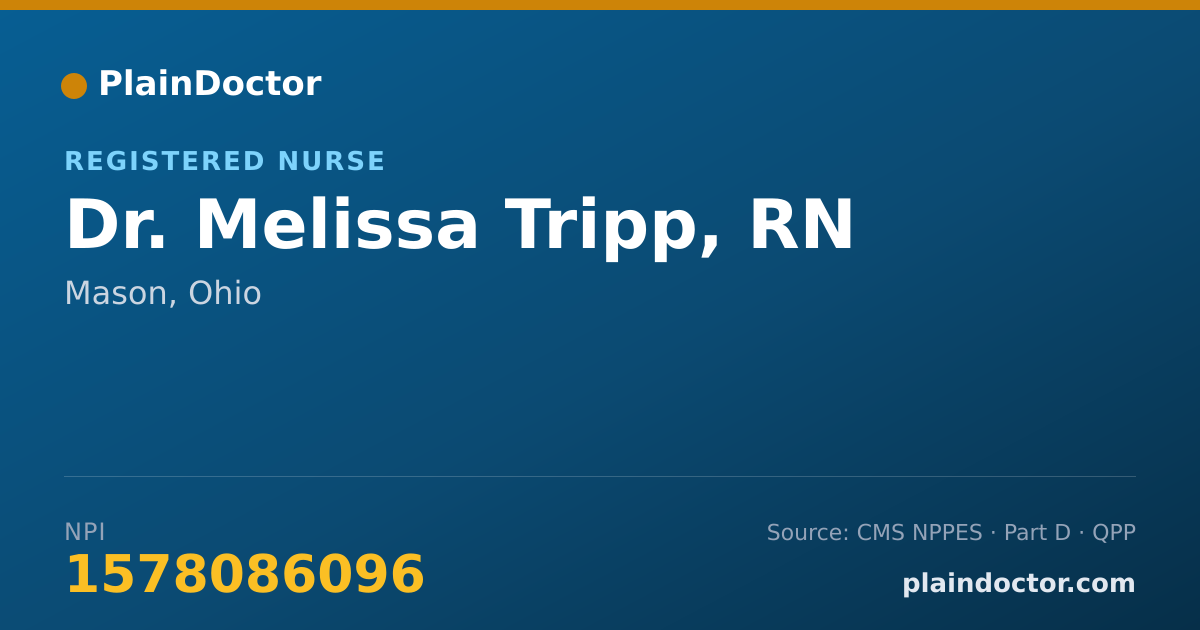 Shareable card for Melissa Tripp, RN - Registered Nurse, Mason, OH