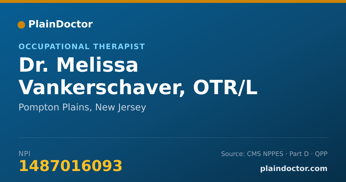 Shareable card for Melissa Vankerschaver, OTR/L - Occupational Therapist, Pompton Plains, NJ
