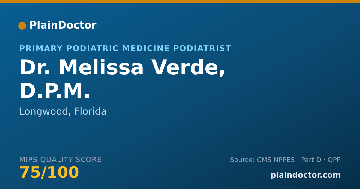 Shareable card for Melissa Verde, D.P.M. - Primary Podiatric Medicine Podiatrist, Longwood, FL