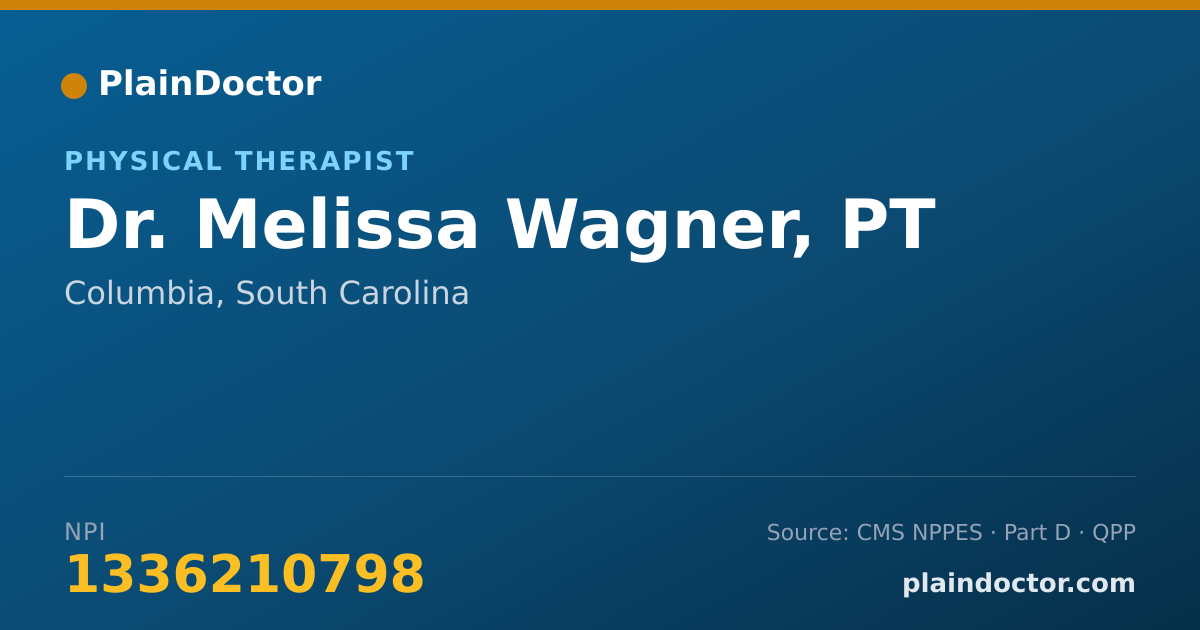 Shareable card for Melissa Wagner, PT - Physical Therapist, Columbia, SC