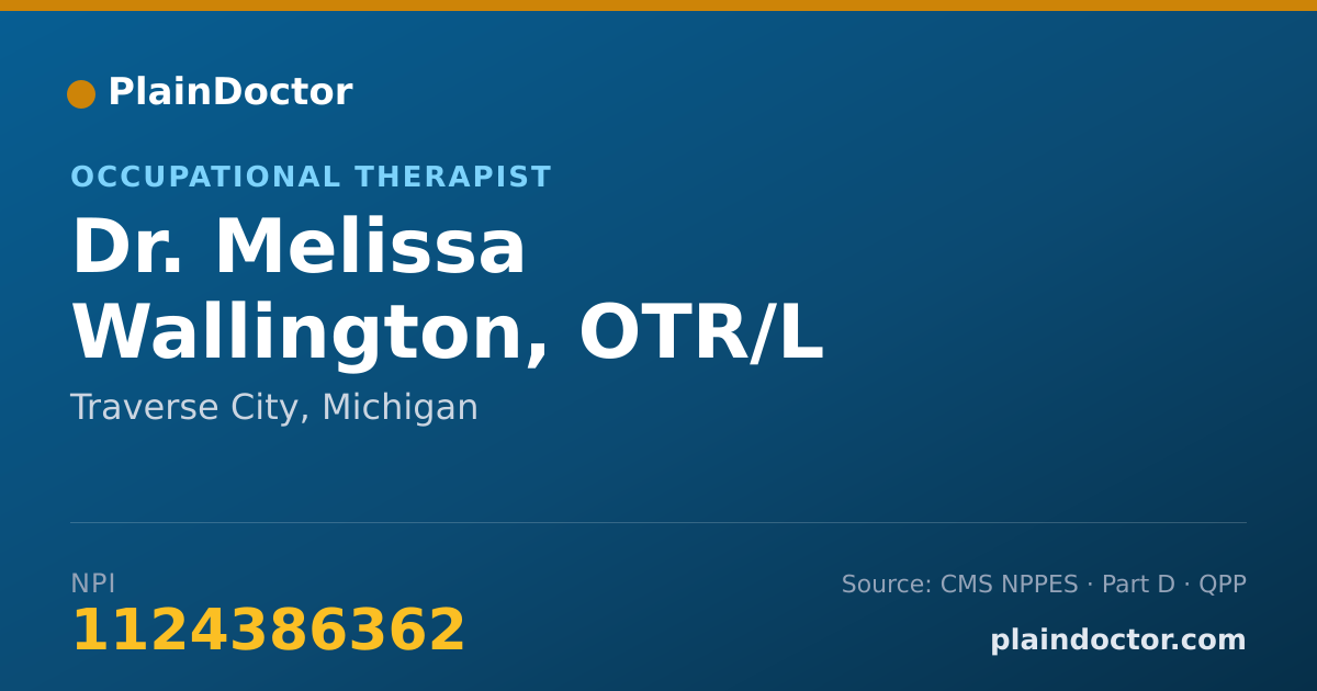 Shareable card for Melissa Wallington, OTR/L - Occupational Therapist, Traverse City, MI