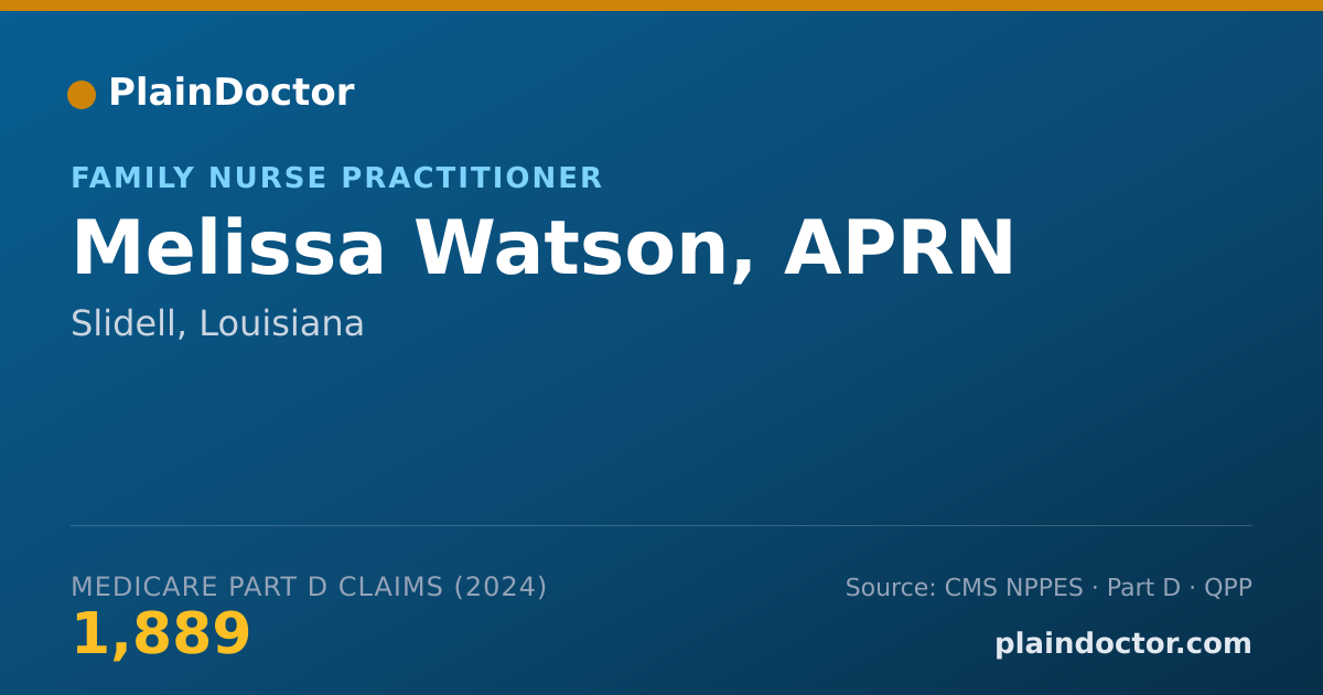 Shareable card for Melissa Watson, APRN - Psychiatric/Mental Health Nurse Practitioner, Slidell, LA