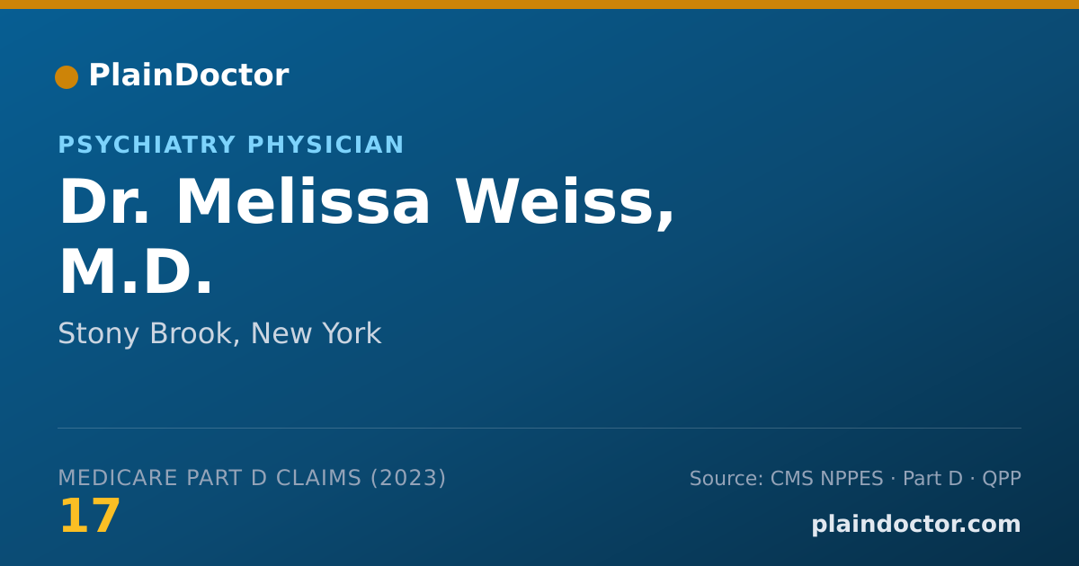 Shareable card for Melissa Weiss, M.D. - Psychiatry Physician, Stony Brook, NY