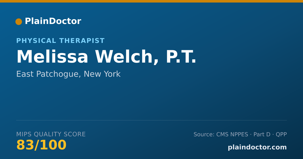 Shareable card for Melissa Welch, P.T. - Physical Therapist, East Patchogue, NY