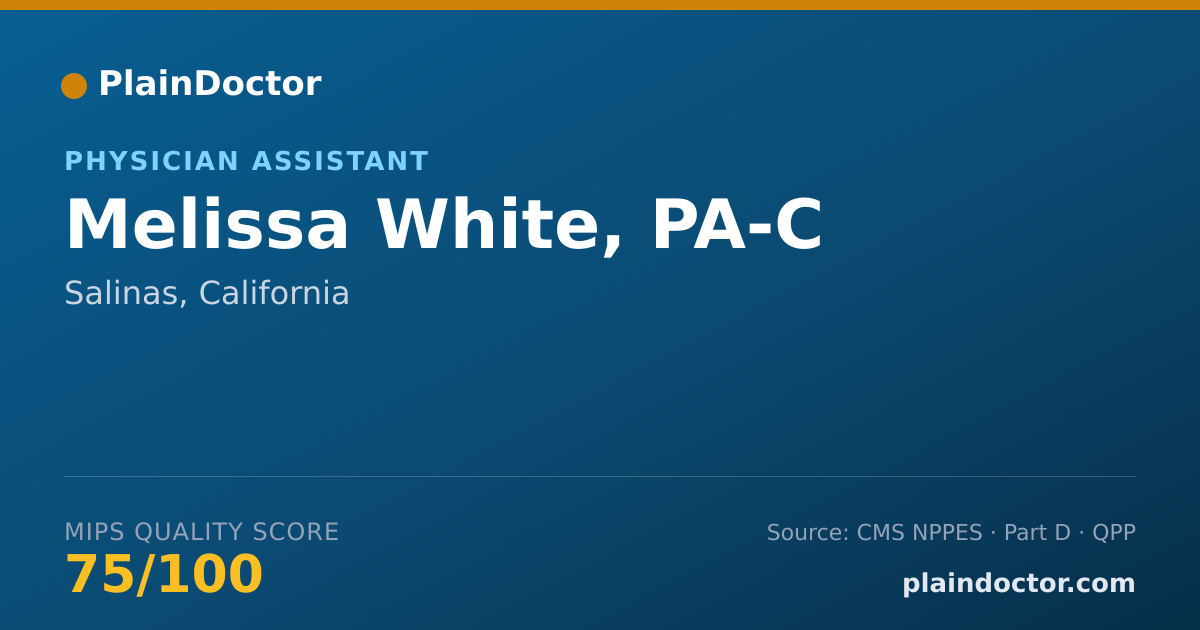Shareable card for Melissa White, PA-C - Physician Assistant, Salinas, CA