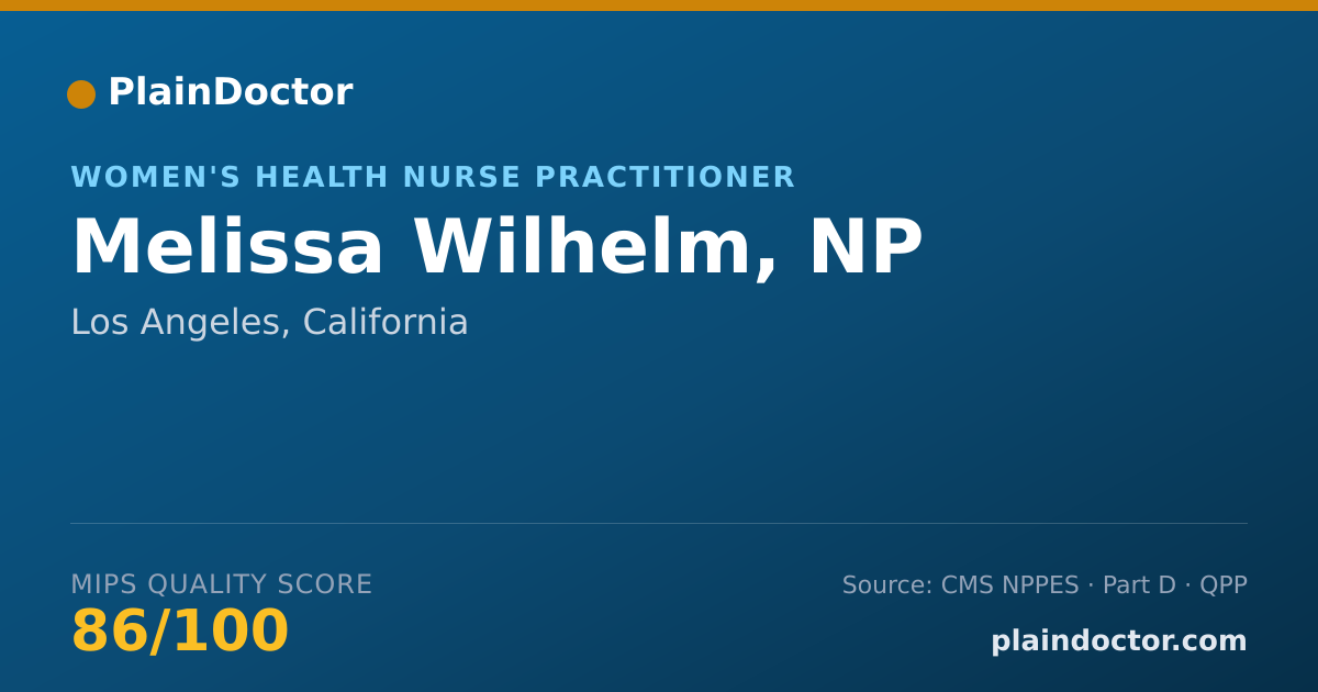 Shareable card for Melissa Wilhelm, NP - Women's Health Nurse Practitioner, Los Angeles, CA