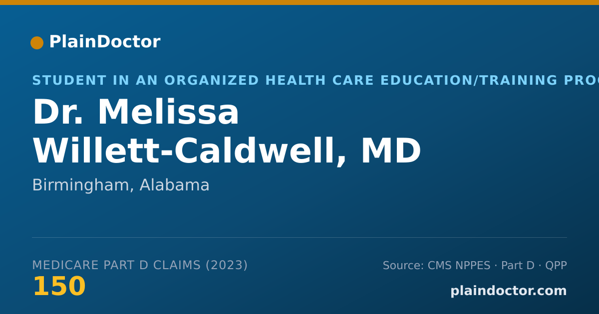 Shareable card for Melissa Willett-Caldwell, MD - Student in an Organized Health Care Education/Training Program, Birmingham, AL