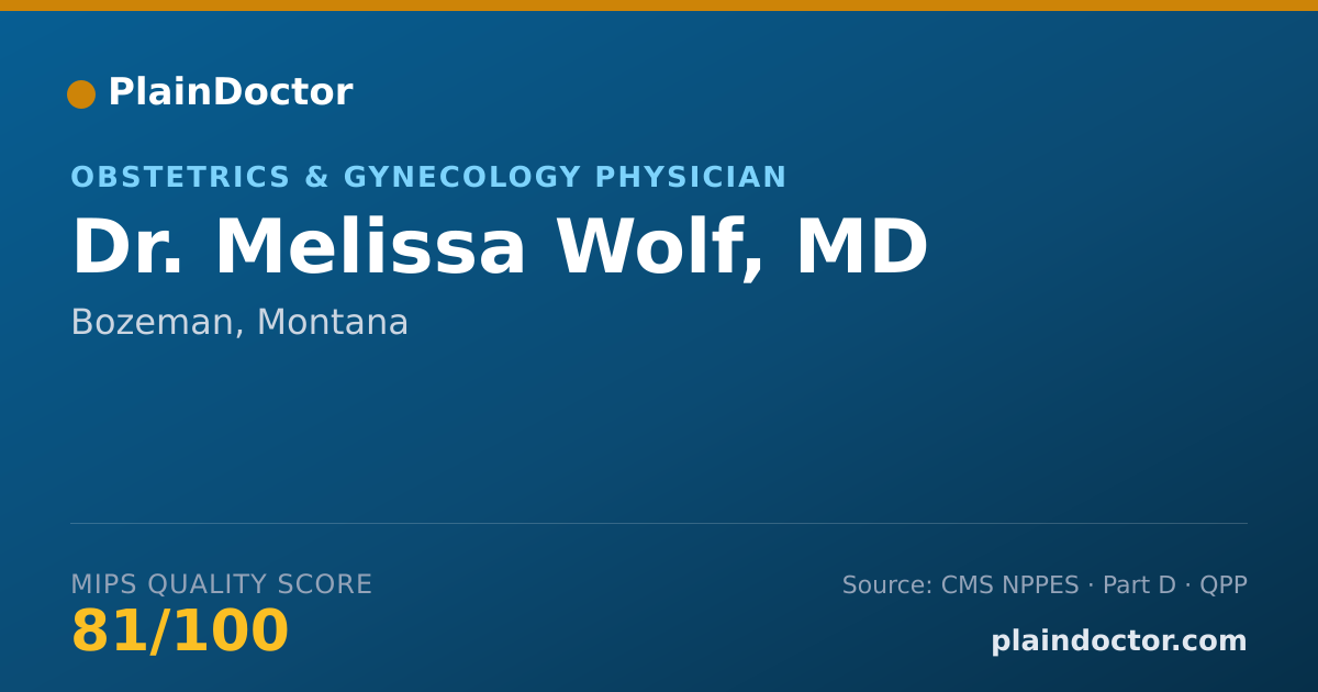 Shareable card for Melissa Wolf, MD - Obstetrics & Gynecology Physician, Bozeman, MT