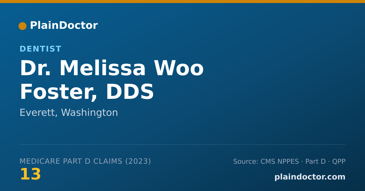 Shareable card for Melissa Woo Foster, DDS - Dentist, Everett, WA