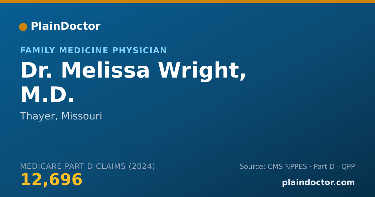 Shareable card for Melissa Wright, M.D. - Family Medicine Physician, Thayer, MO