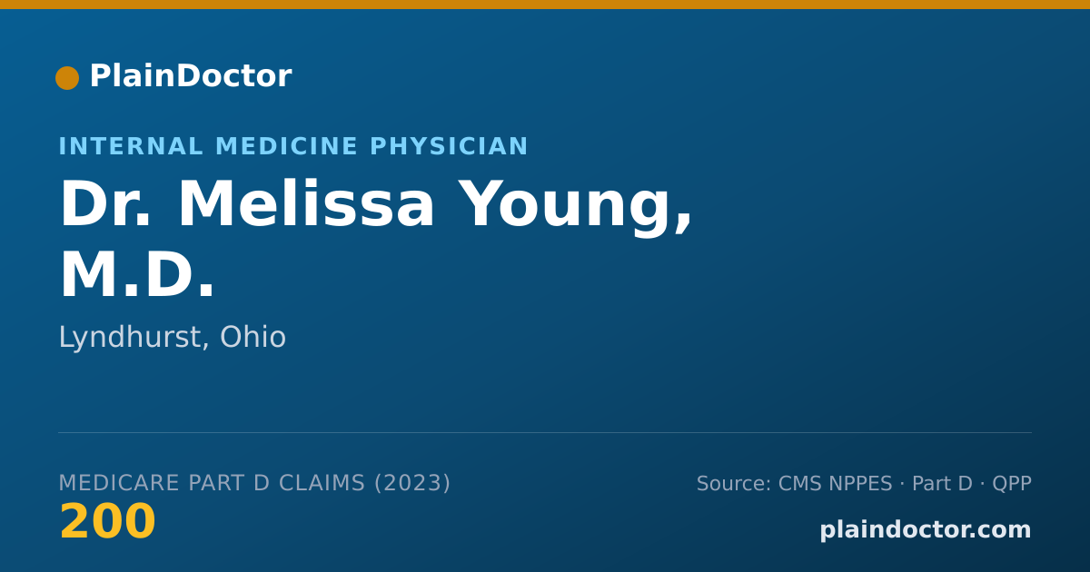 Shareable card for Melissa Young, M.D. - Internal Medicine Physician, Lyndhurst, OH