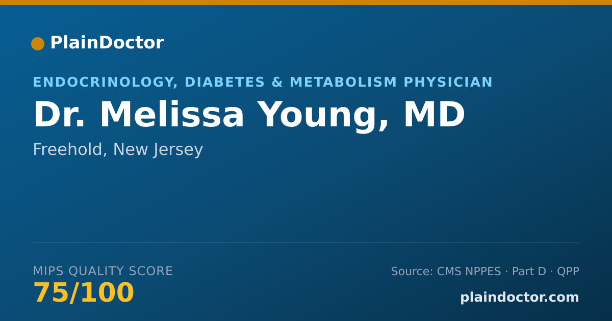 Shareable card for Melissa Young, MD - Endocrinology, Diabetes & Metabolism Physician, Freehold, NJ