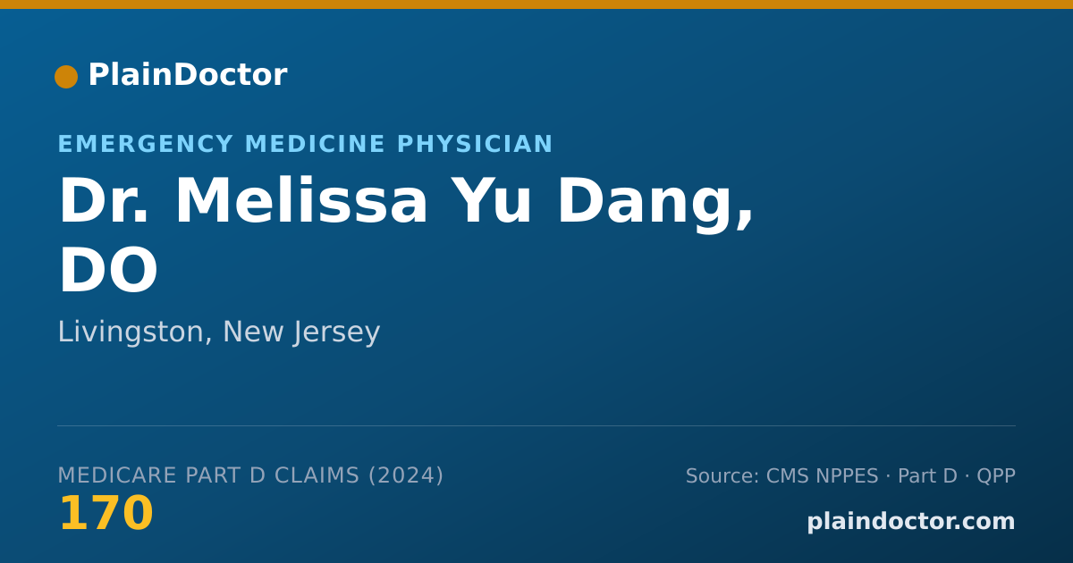 Shareable card for Melissa Yu Dang, DO - Emergency Medicine Physician, Livingston, NJ