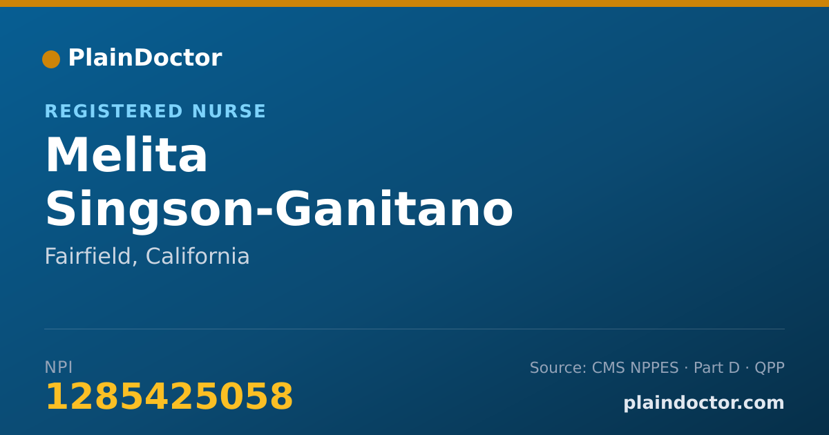 Shareable card for Melita Singson-Ganitano - Registered Nurse, Fairfield, CA