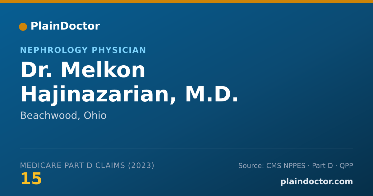 Shareable card for Melkon Hajinazarian, M.D. - Nephrology Physician, Beachwood, OH