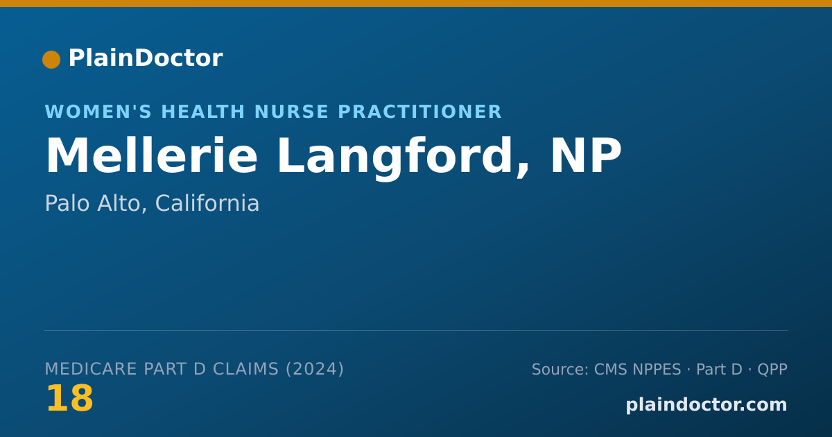 Shareable card for Mellerie Langford, NP - Women's Health Nurse Practitioner, Palo Alto, CA