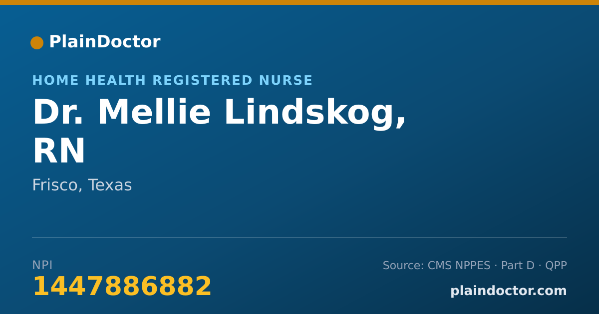 Shareable card for Mellie Lindskog, RN - Home Health Registered Nurse, Frisco, TX