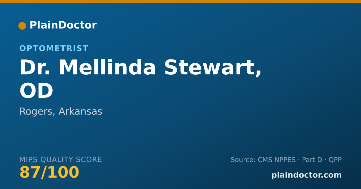 Shareable card for Mellinda Stewart, OD - Optometrist, Rogers, AR