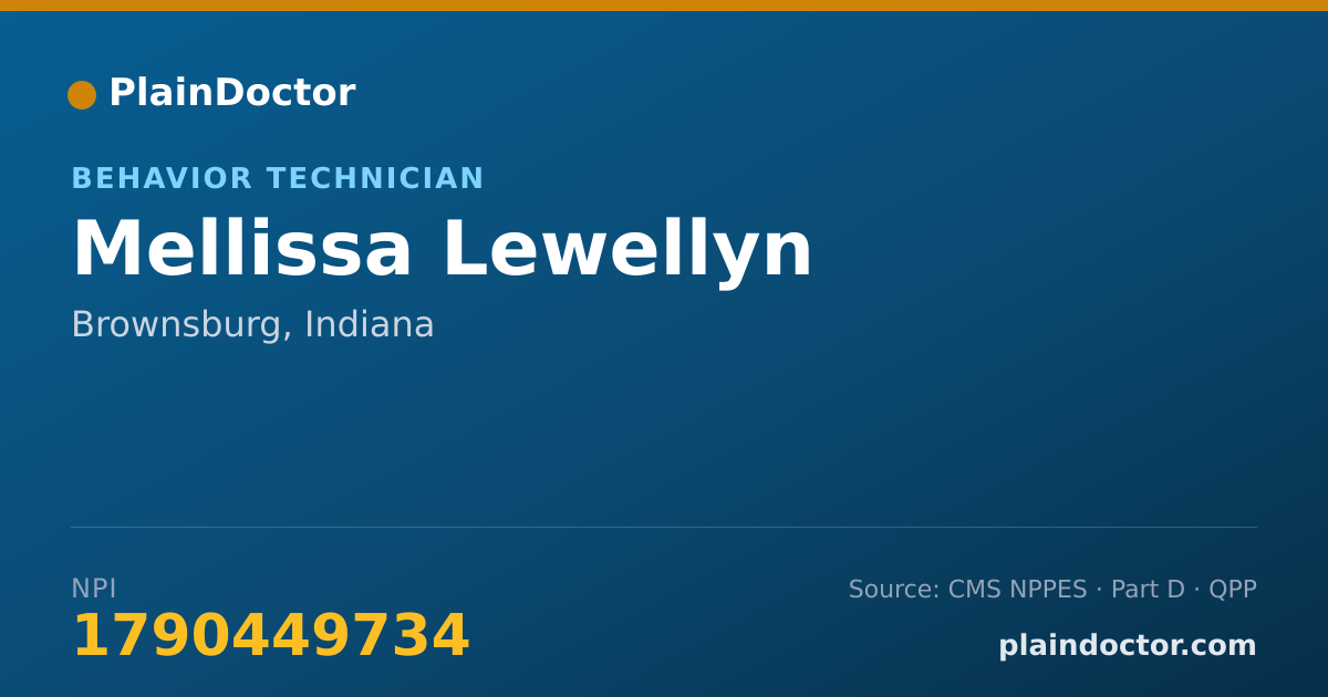 Shareable card for Mellissa Lewellyn - Behavior Technician, Brownsburg, IN