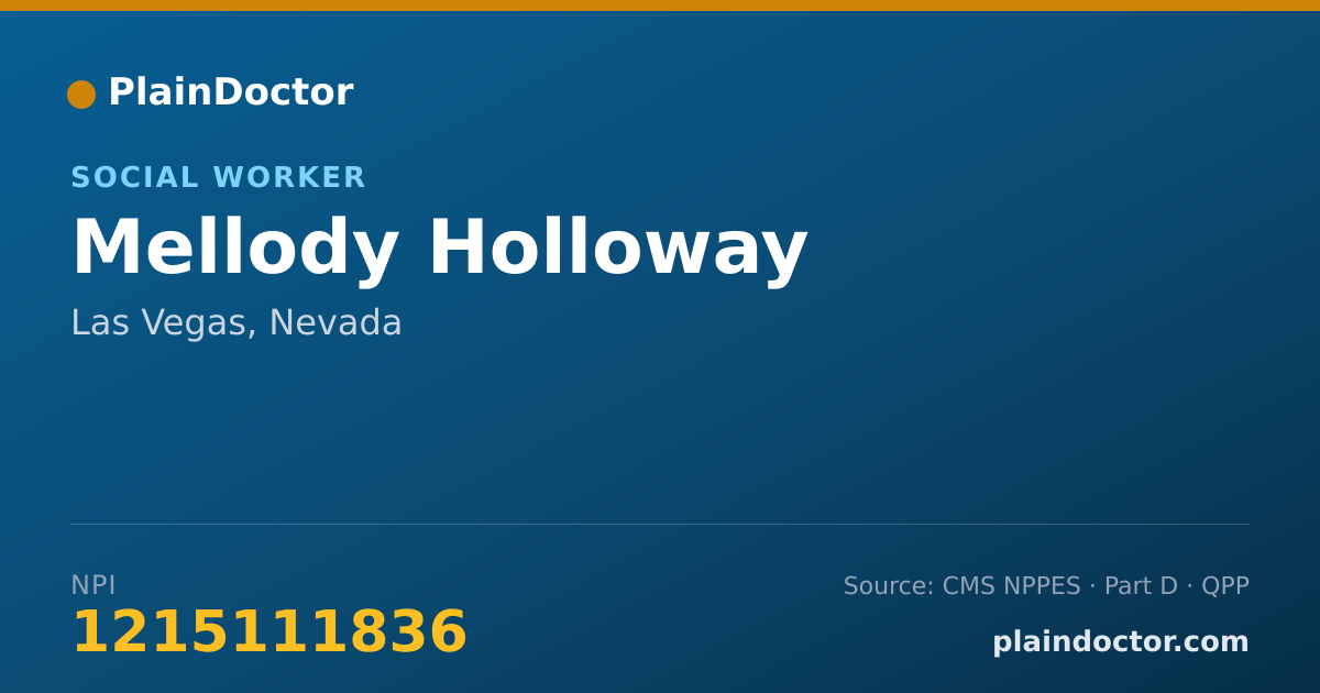 Shareable card for Mellody Holloway - Social Worker, Las Vegas, NV