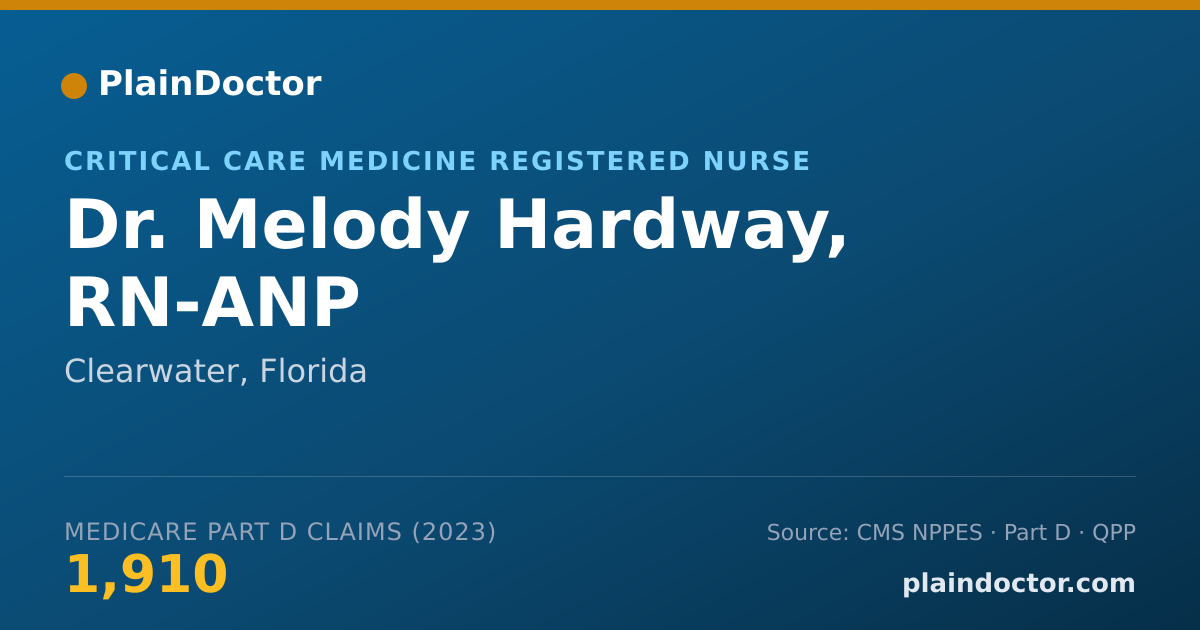 Shareable card for Melody Hardway, RN-ANP - Critical Care Medicine Registered Nurse, Clearwater, FL