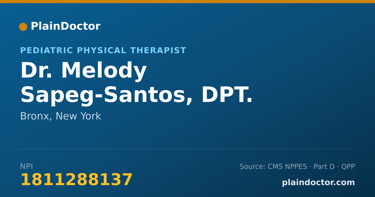 Shareable card for Melody Sapeg-Santos, DPT. - Pediatric Physical Therapist, Bronx, NY