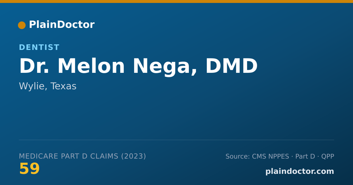 Shareable card for Melon Nega, DMD - Dentist, Wylie, TX