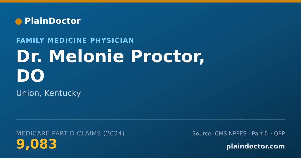 Shareable card for Melonie Proctor, DO - Family Medicine Physician, Union, KY