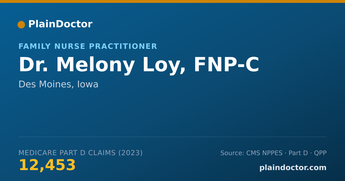 Shareable card for Melony Loy, FNP-C - Family Nurse Practitioner, Des Moines, IA