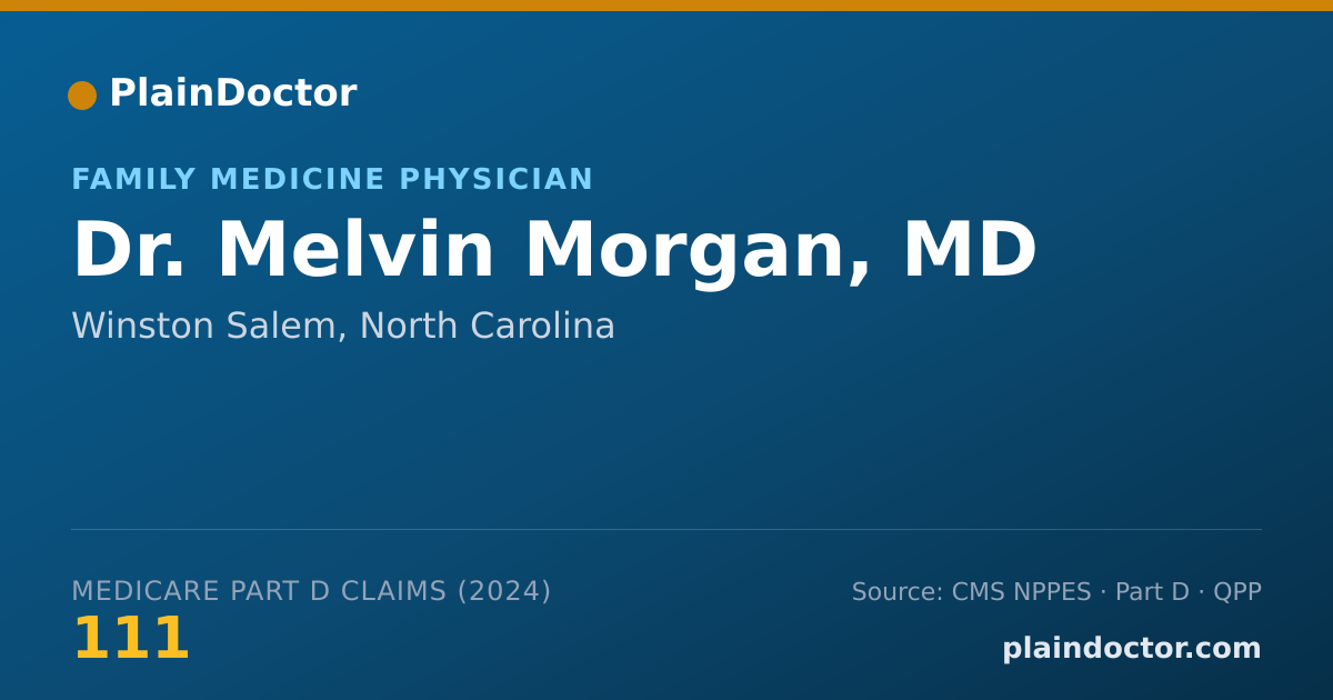Shareable card for Melvin Morgan, MD - Family Medicine Physician, Winston Salem, NC