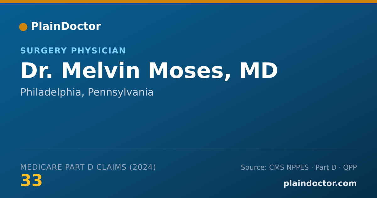Shareable card for Melvin Moses, MD - Surgery Physician, Philadelphia, PA