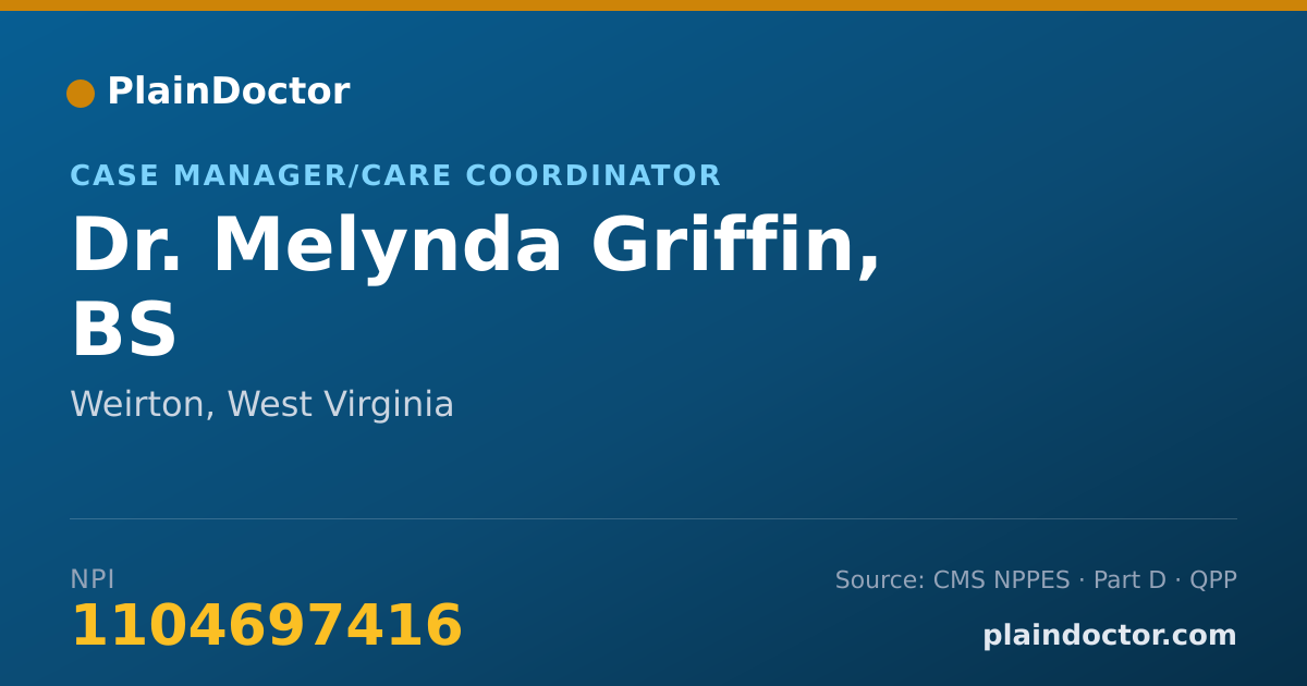 Shareable card for Melynda Griffin, BS - Case Manager/Care Coordinator, Weirton, WV