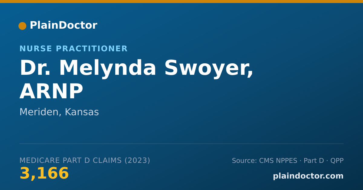 Shareable card for Melynda Swoyer, ARNP - Nurse Practitioner, Meriden, KS