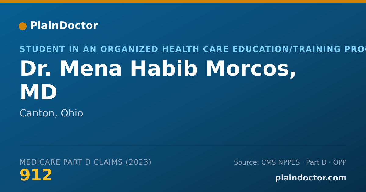 Shareable card for Mena Habib Morcos, MD - Student in an Organized Health Care Education/Training Program, Canton, OH