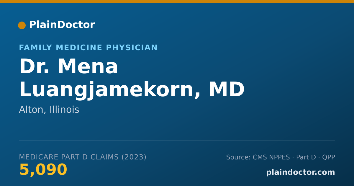 Shareable card for Mena Luangjamekorn, MD - Family Medicine Physician, Alton, IL