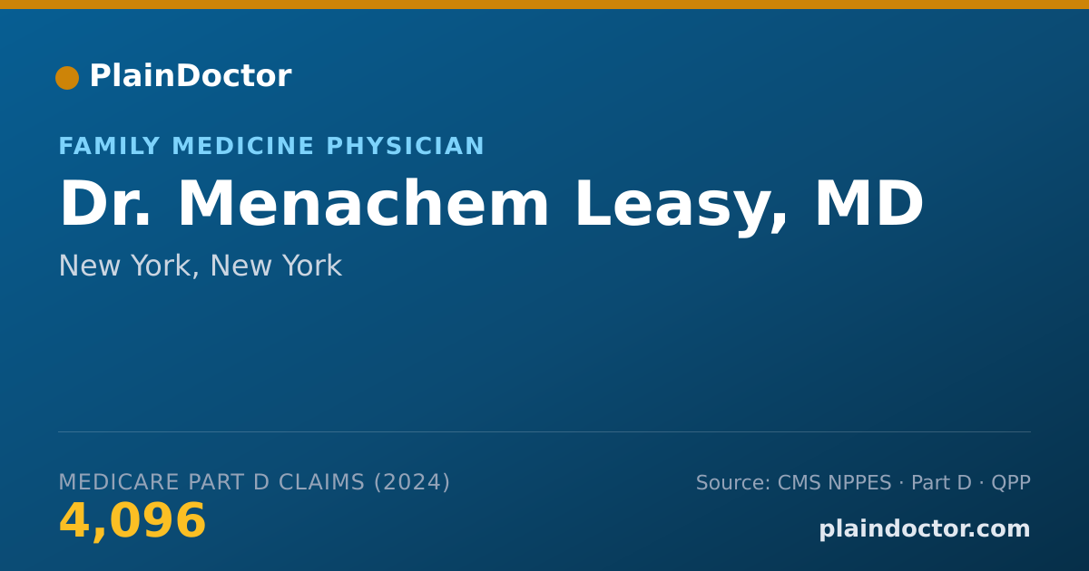 Shareable card for Menachem Leasy, MD - Family Medicine Physician, New York, NY