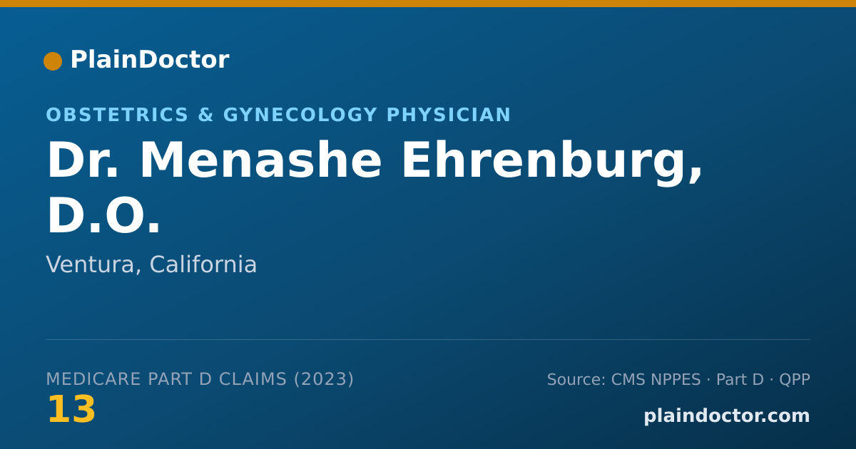 Shareable card for Menashe Ehrenburg, D.O. - Obstetrics & Gynecology Physician, Ventura, CA