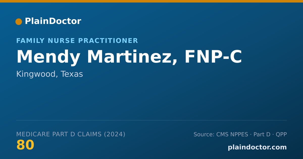 Shareable card for Mendy Martinez, FNP-C - Family Nurse Practitioner, Kingwood, TX