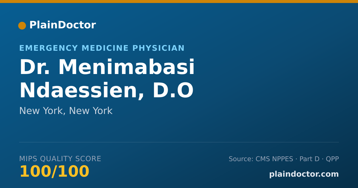 Shareable card for Menimabasi Ndaessien, D.O - Emergency Medicine Physician, New York, NY