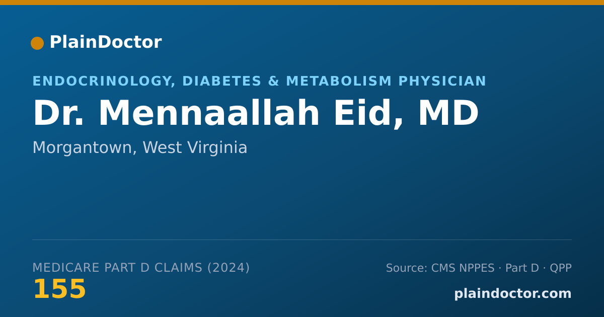 Shareable card for Mennaallah Eid, MD - Endocrinology, Diabetes & Metabolism Physician, Morgantown, WV