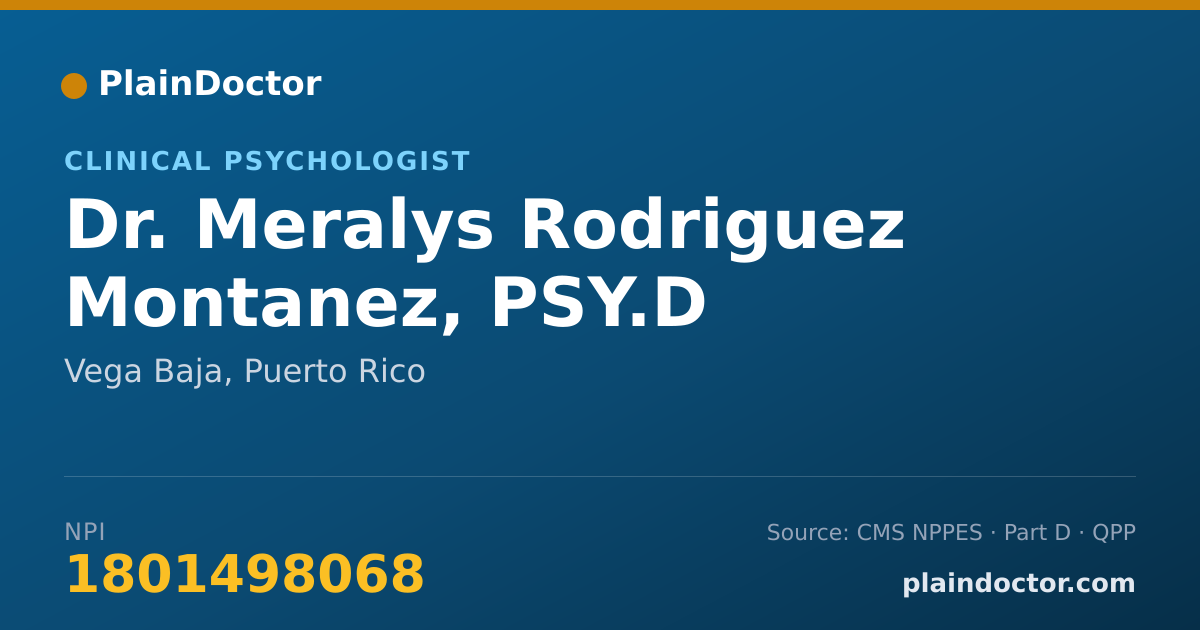 Shareable card for Meralys Rodriguez Montanez, PSY.D - Clinical Psychologist, Vega Baja, PR