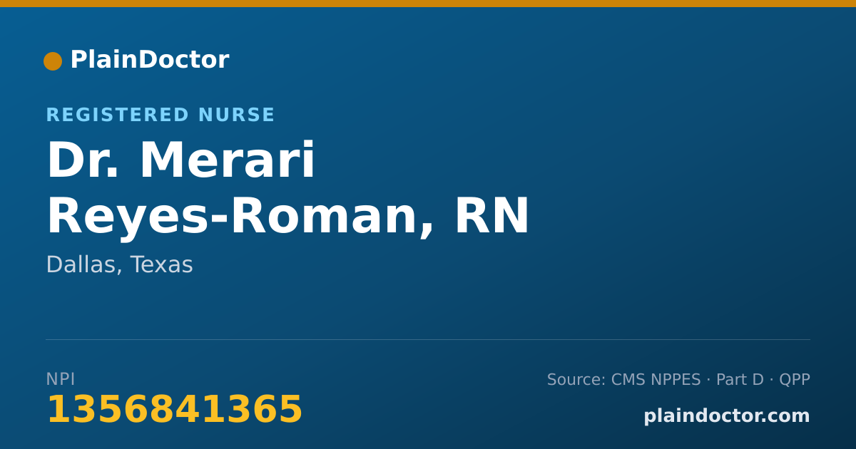 Shareable card for Merari Reyes-Roman, RN - Registered Nurse, Dallas, TX
