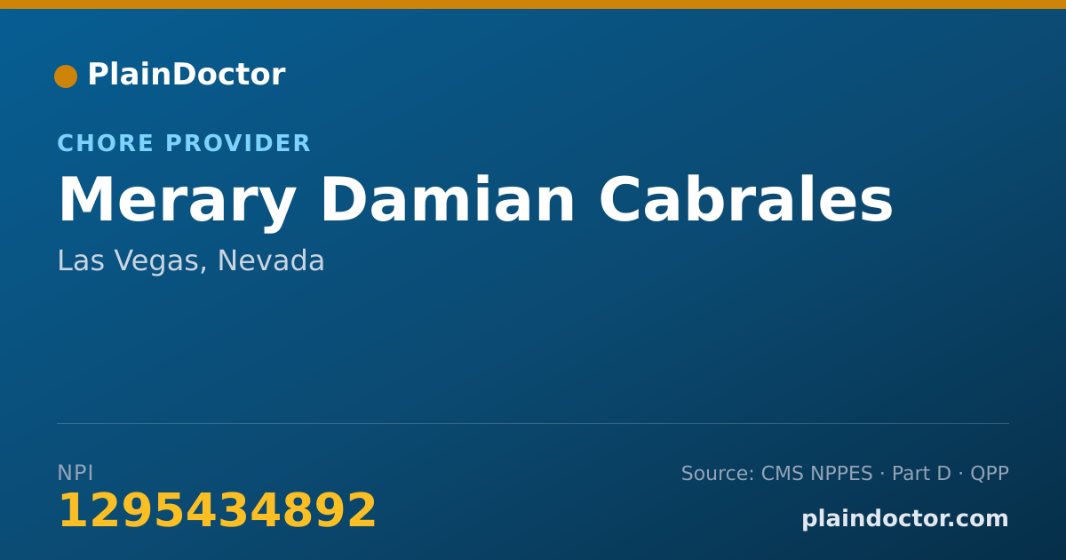 Shareable card for Merary Damian Cabrales - Chore Provider, Las Vegas, NV
