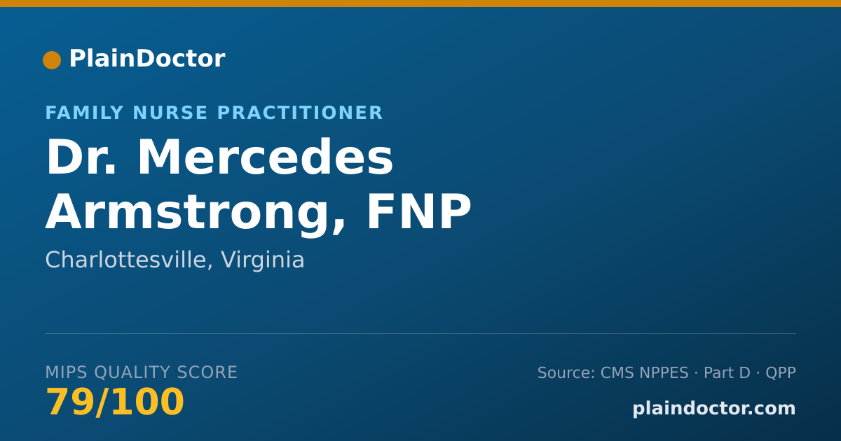 Shareable card for Mercedes Armstrong, FNP - Family Nurse Practitioner, Charlottesville, VA