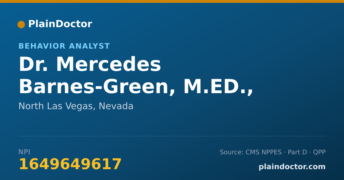 Shareable card for Mercedes Barnes-Green, M.ED., BCBA, LBA - Behavior Analyst, North Las Vegas, NV