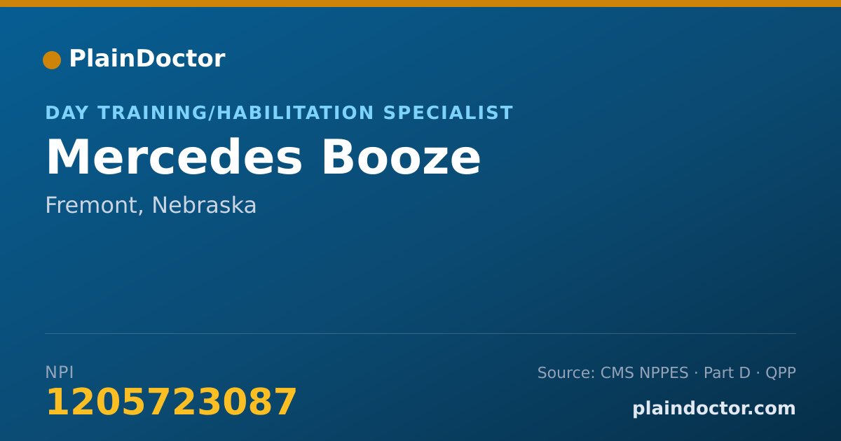 Shareable card for Mercedes Booze - Day Training/Habilitation Specialist, Fremont, NE