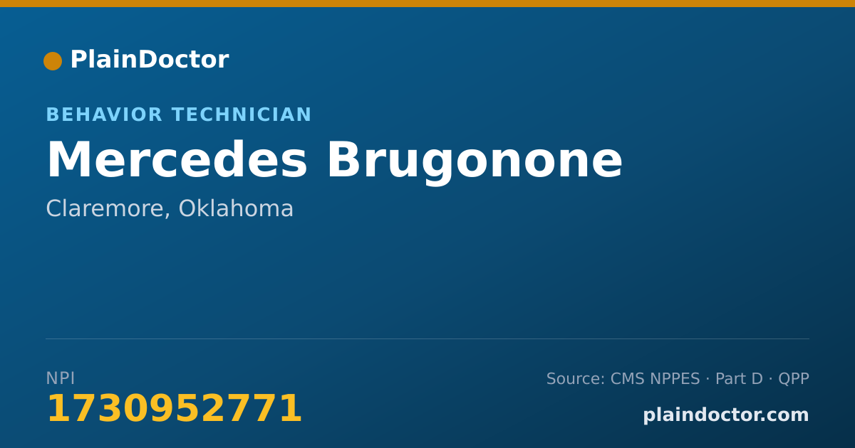 Shareable card for Mercedes Brugonone - Behavior Technician, Claremore, OK