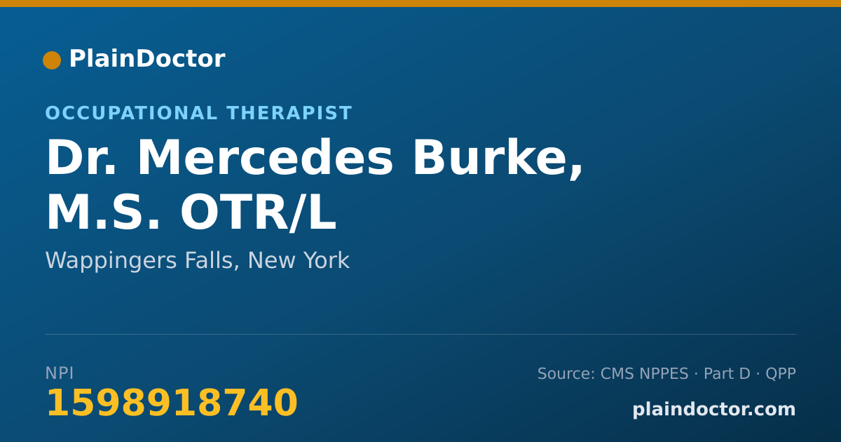 Shareable card for Mercedes Burke, M.S. OTR/L - Occupational Therapist, Wappingers Falls, NY