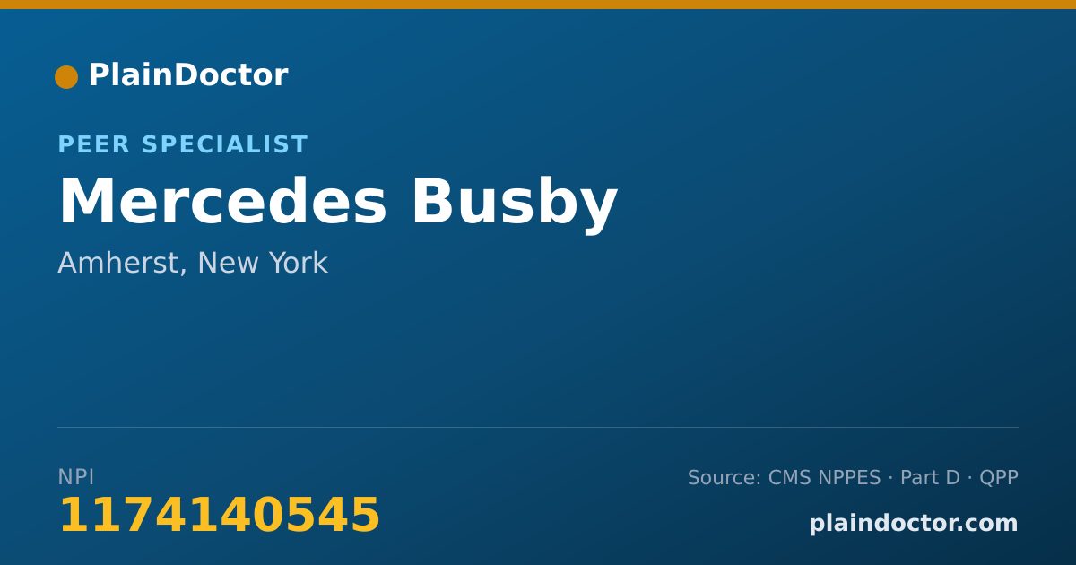 Shareable card for Mercedes Busby - Peer Specialist, Amherst, NY