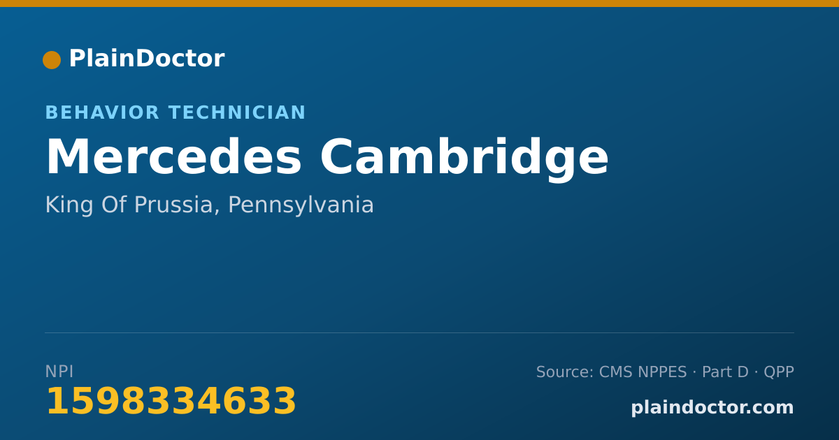 Shareable card for Mercedes Cambridge - Behavior Technician, King Of Prussia, PA